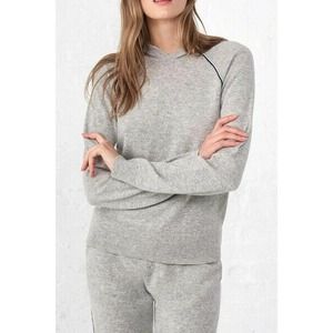 La Ligne Molly Hoodie In Grey Wool and Cashmere Size XSmall